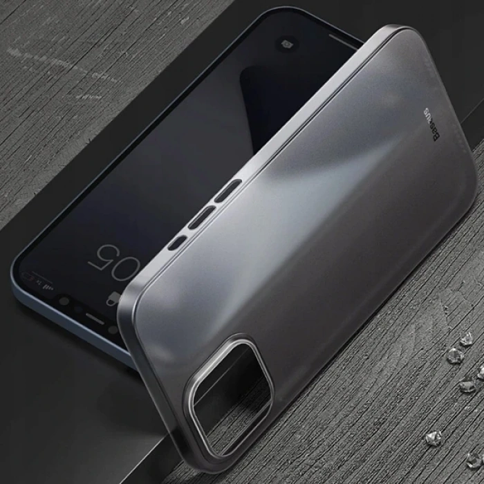 Nevamel Baseus Wing Case İPhone 12 6.1 Kılıf Ultra İnce Lux Mat Şeffaf Kılıf-(5775)