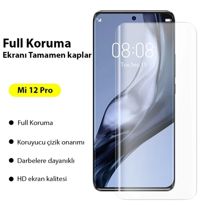 Nevamel Baseus Xiaomi Mi 12 Pro - 13 pro Ultra Kavisli Full Hidrojel Koruyucu Film-(5775)