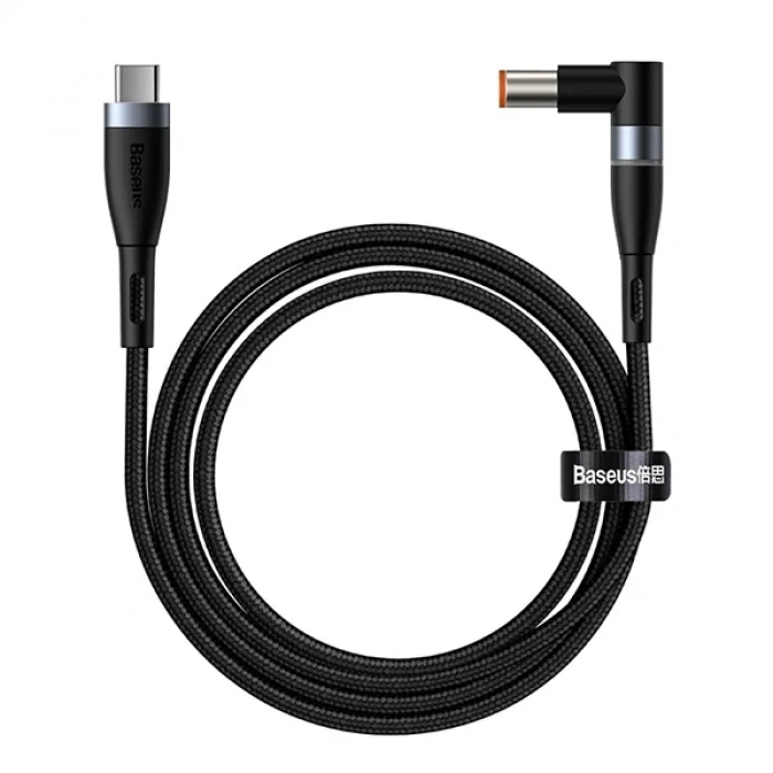 Nevamel Baseus Zinc Manyetik Type-C to DC Round (79x55mm) Lenovo Laptop Şarj Kablosu 100W 2m-(5775)
