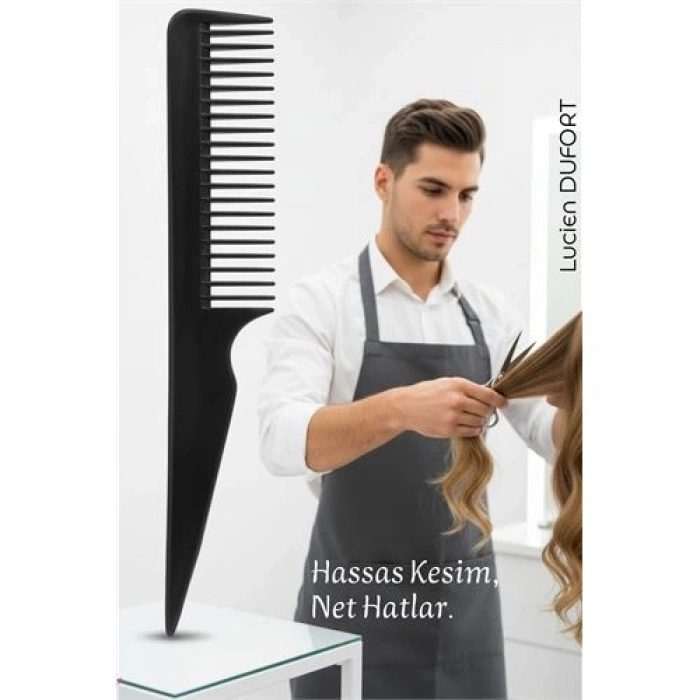 Nevamel® Bayan Kuaförü Saç Kesim Tarağı - Profesyonel Kuaför Kesim Tarağı Kuyruklu Saç Ayırma Şekillendirme Tarağı