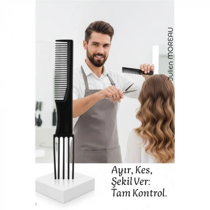 Nevamel® Bayan Kuaförü Saç Kesim Tarağı - Profesyonel Kuaför Saç Kesim Tarağı | Krepe Ayırma ve Şekillendirme Tarağı