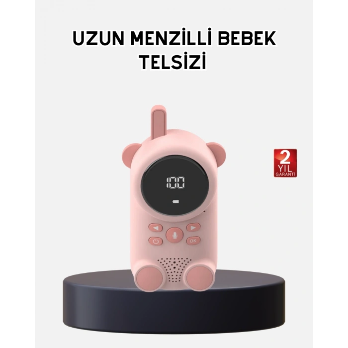 Nevamel® Bebek Telsizi LCD Ekran VOX İki Yönlü İletişim USB Şarj Hafif