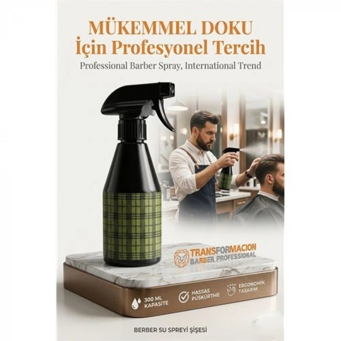 Nevamel® Berber Kuaför Su Spreyi Şişesi Profesyonel Saç Fısfısı 300 ML 723019