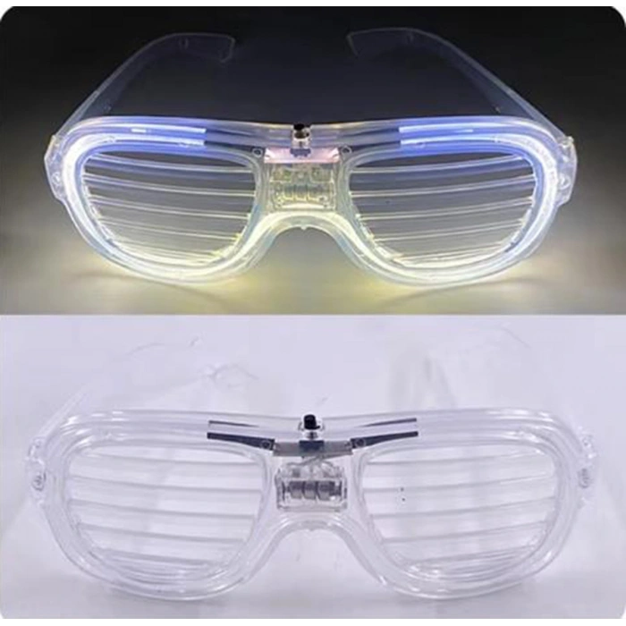 Nevamel Beyaz Led Işıklı Parti Gözlüğü - Neon 3 Modlu