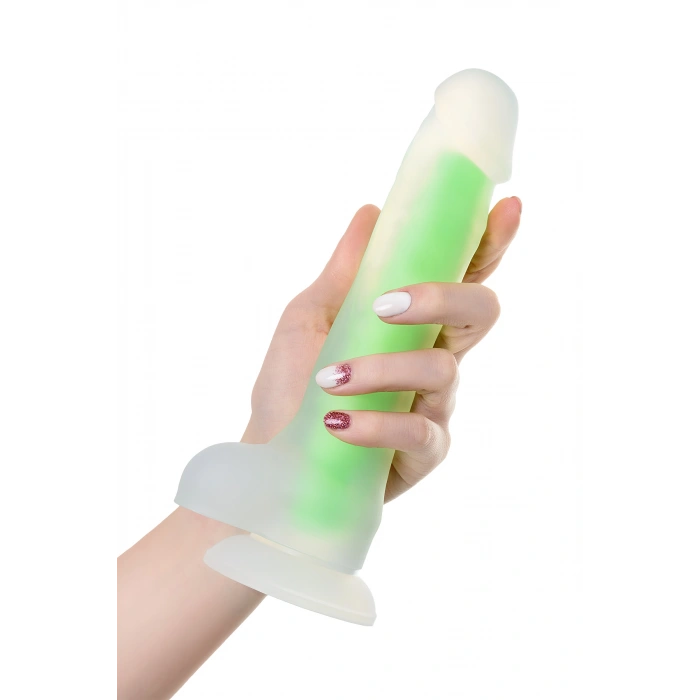 Nevamel® Beyond Clark Glow Gece Parlayan Dildo, Silikon, Şeffaf, 22 Cm