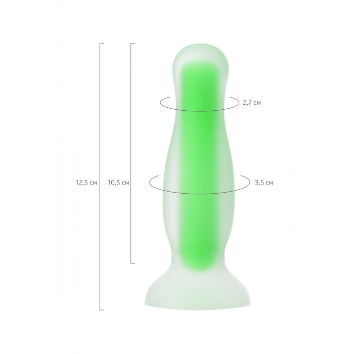 Nevamel® Beyond Mortimer Glow Karanlıkta Parlayan Anal Plug, Silikon, Şeffaf, 12,5 Cm