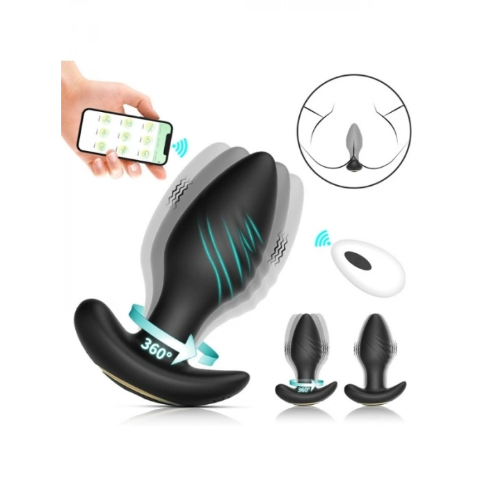 Nevamel® Big Boat Anchor Swing – Telefon Kontrollü Titreşimli Anal Plug (Siyah)