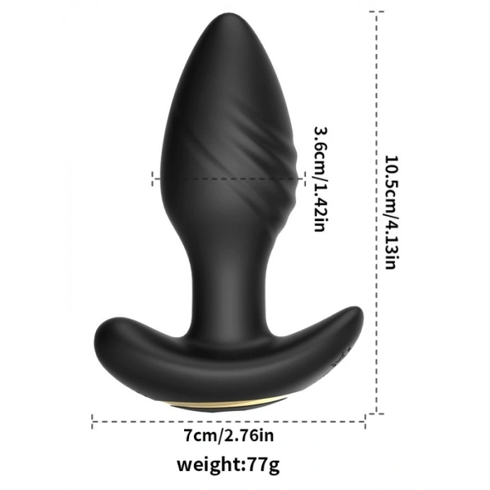 Nevamel® Big Boat Anchor Swing – Telefon Kontrollü Titreşimli Anal Plug (Siyah)