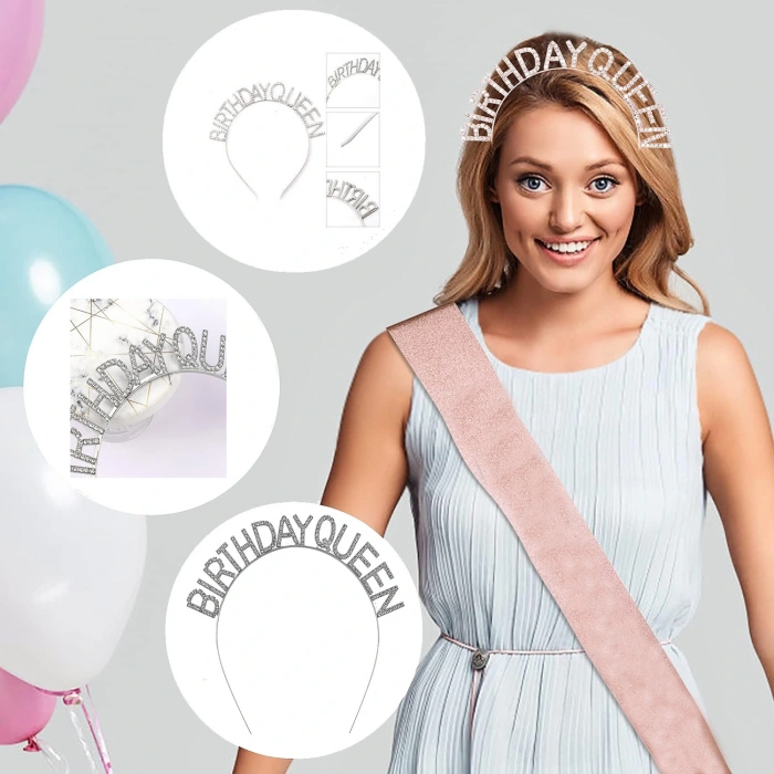 Nevamel Birthday Queen Yazılı Kraliçe Taç