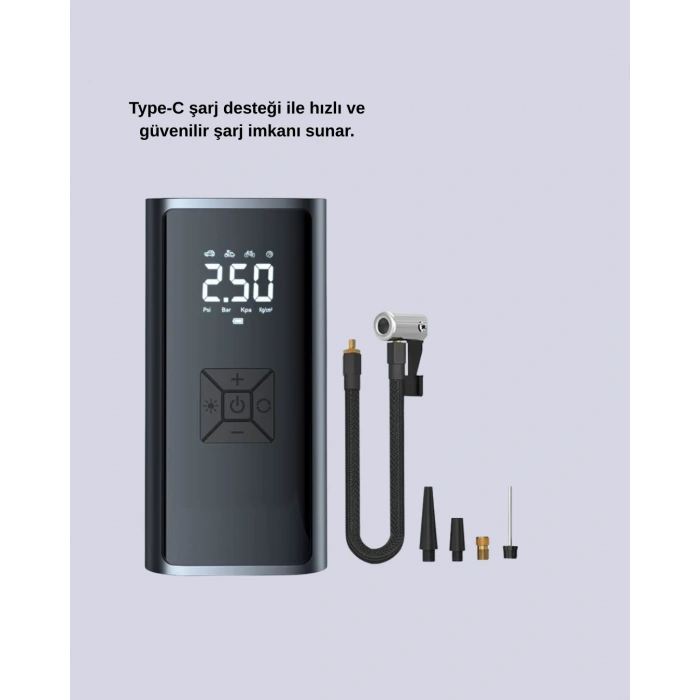 Nevamel Bisiklet Motosiklet ve Araçlar İçin Çok Amaçlı Hava Pompası