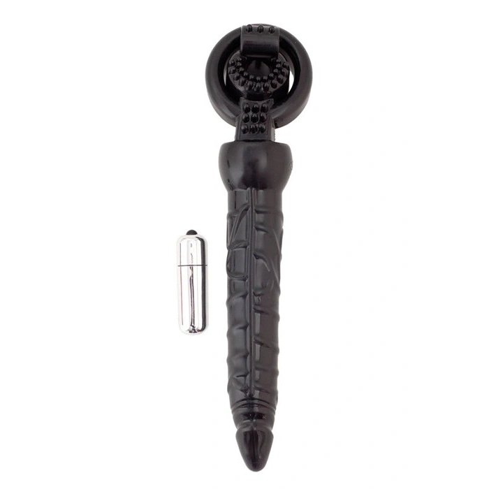 Nevamel® Black & Red Titreşimli Penis Eki, Pvc, Siyah, 24 Cm