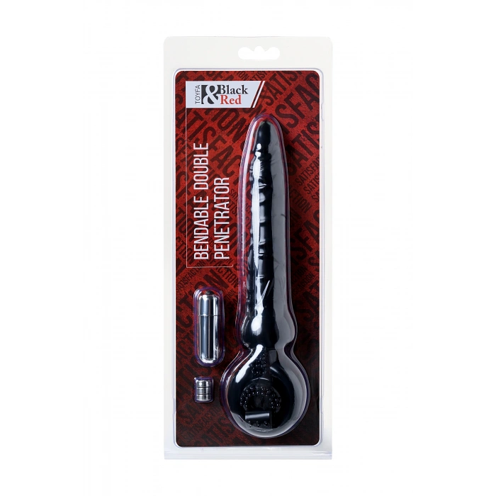 Nevamel® Black & Red Titreşimli Penis Eki, Pvc, Siyah, 24 Cm