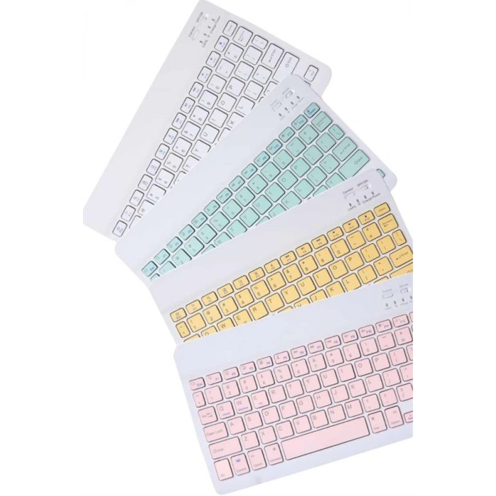Nevamel Bluetooh Wıreless Keyboard Siyah Q Klavye İOS Ipad Android Windows Uyumlu