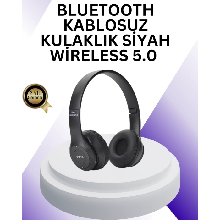 Nevamel® Bluetooth 5.0 Kablosuz Kulak Üstü Kulaklık | Stereo Ses ve Katlanabilir Tasarım