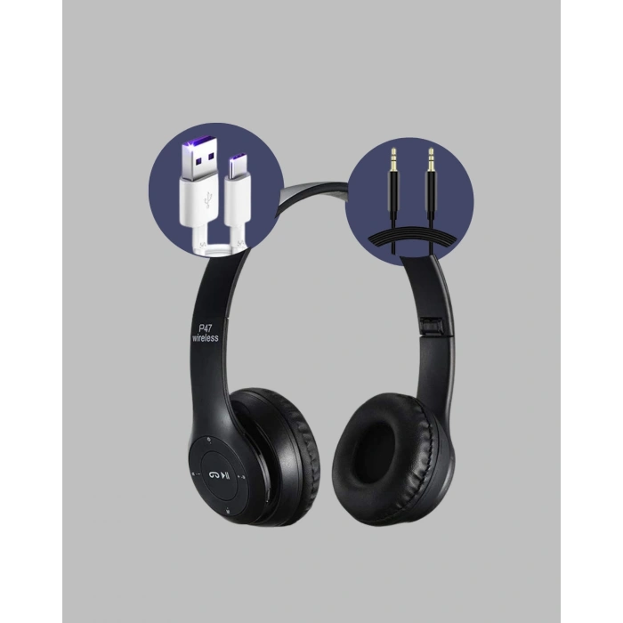 Nevamel® Bluetooth 5.0 Kablosuz Kulak Üstü Kulaklık | Stereo Ses ve Katlanabilir Tasarım