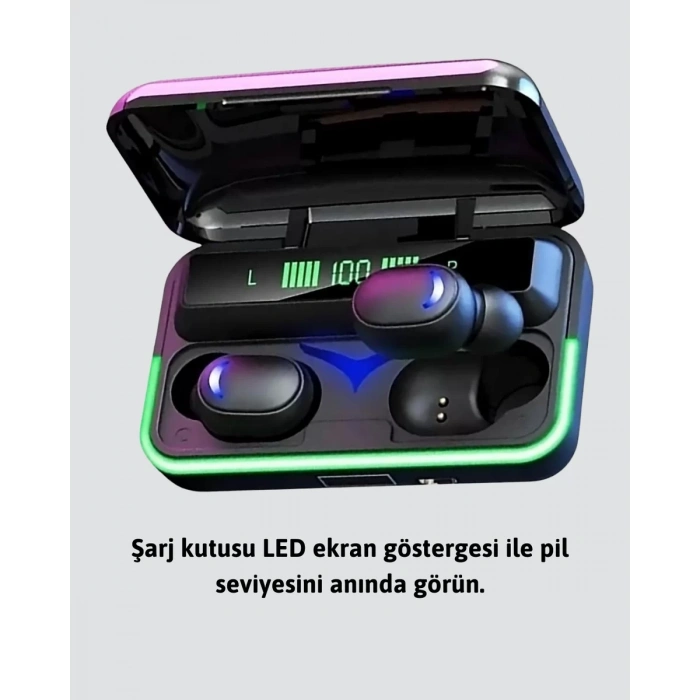 Nevamel® Bluetooth 5.1 Oyuncu Kulaklığı LED Ekranlı Powerbank Kulaklık