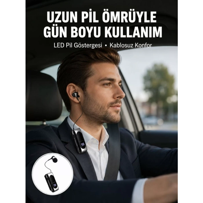 Nevamel® Bluetooth 5.2 Klipsli Kablosuz Kulaklık – Dijital Ekran & Titreşimli Uyarı Yeni Nesil
