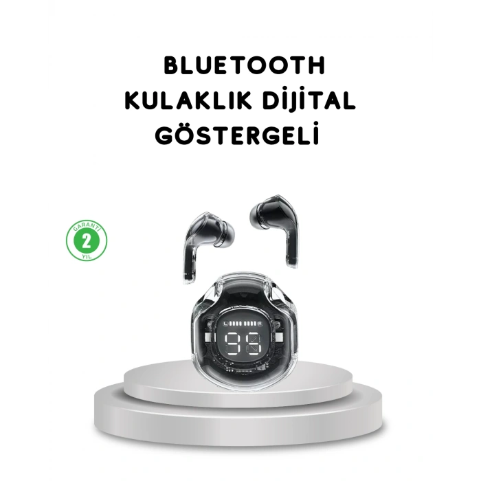 Nevamel® Bluetooth 5.3 Kablosuz Kulaklık HiFi Stereo ve Ekstra Bass Dijital Ekranlı