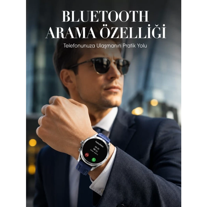 Nevamel® Bluetooth Arama Destekli Uzun Pil Ömürlü Akıllı Saat 3 Kordonlu