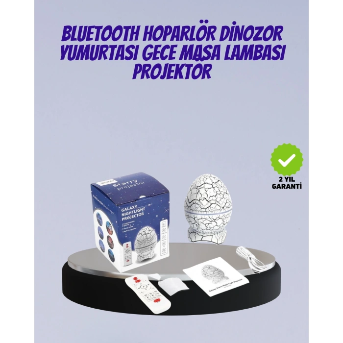 Nevamel Bluetooth Bağlantılı Dinozor Yıldız Projektör Gece Lambası ve Uyku Yardımcısı