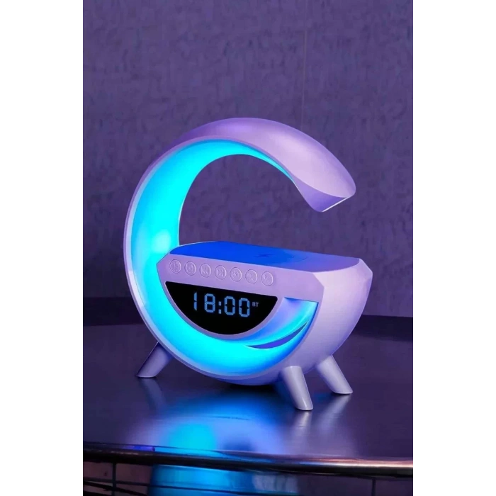 Nevamel® Bluetooth Hoparlör 15W Kablosuz Hızlı Şarj LED Gece Lambası