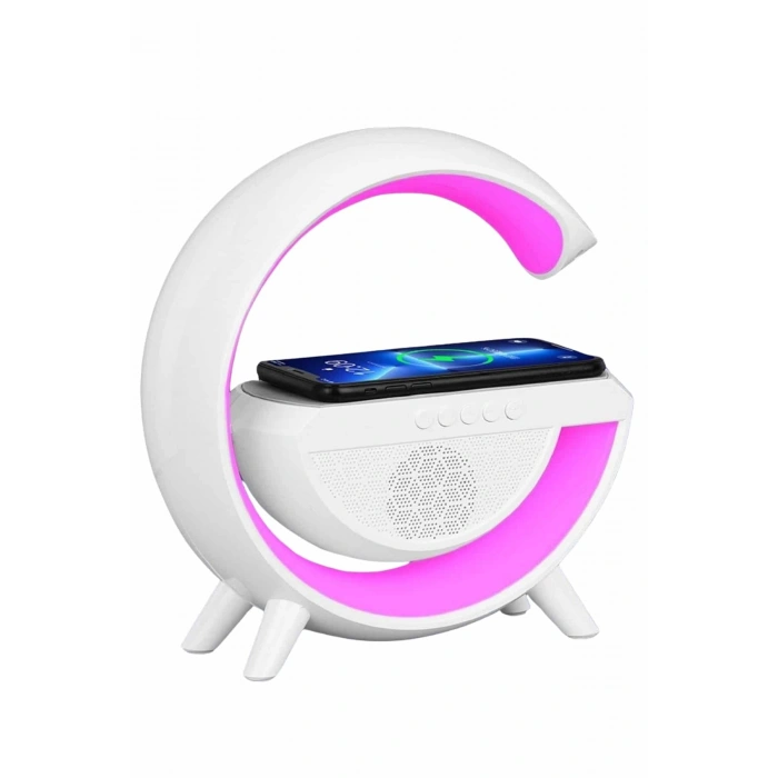 Nevamel Bluetooth Hoparlör G Şekli Atmosfer Akıllı Rgb Lamba Wireless Kablosuz Şarj
