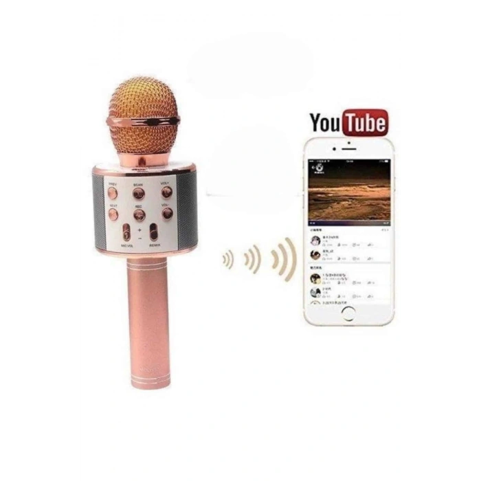 Nevamel Bluetooth Hoparlör USB AUX SD Kart Kaoroke Mikrofon Uzun Pil Ömrü