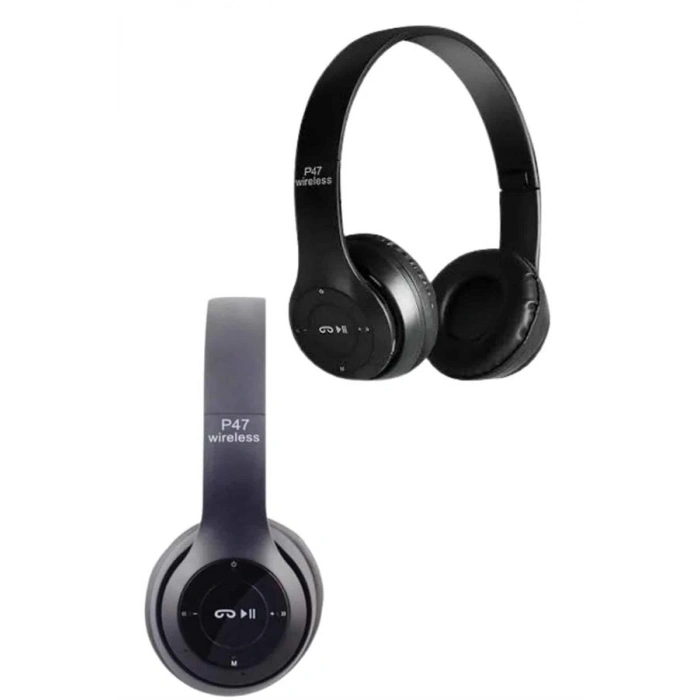 Nevamel® Bluetooth Kablosuz Kulaklık Siyah Wireless 5.0 Kulak Üstü Uzun Pil Ömrü