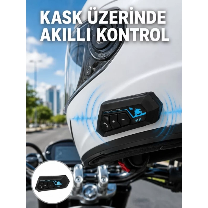 Nevamel® Bluetooth Kask Kulaklığı Intercom 5.0 Bluetooth Android ve İOS Uyumlu Yeni Nesil