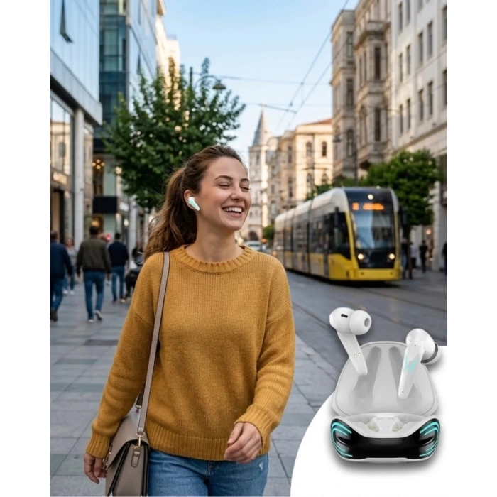 Nevamel® Bluetooth Oyuncu Kulaklığı Kablosuz Kulaklık iPhone 11 iPhone 13 Samsung S23 Xiaomi Redmi Note 12 Uyumlu