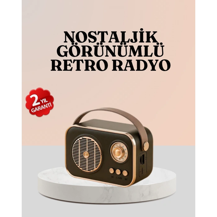 Nevamel Bluetooth’lu Retro Radyo – FM Destekli Nostaljik Hoparlör