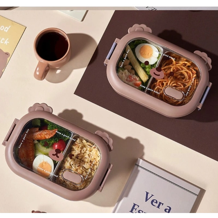 Nevamel Bölmeli Paslanmaz Çelik Yemek Kutusu