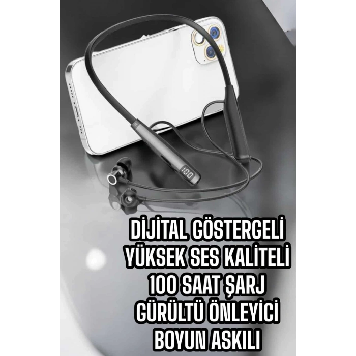 Nevamel Boyun Bantlı Bluetooth Kulaklık Yüksek Ses Kaliteli 100 Saat Kulaklık