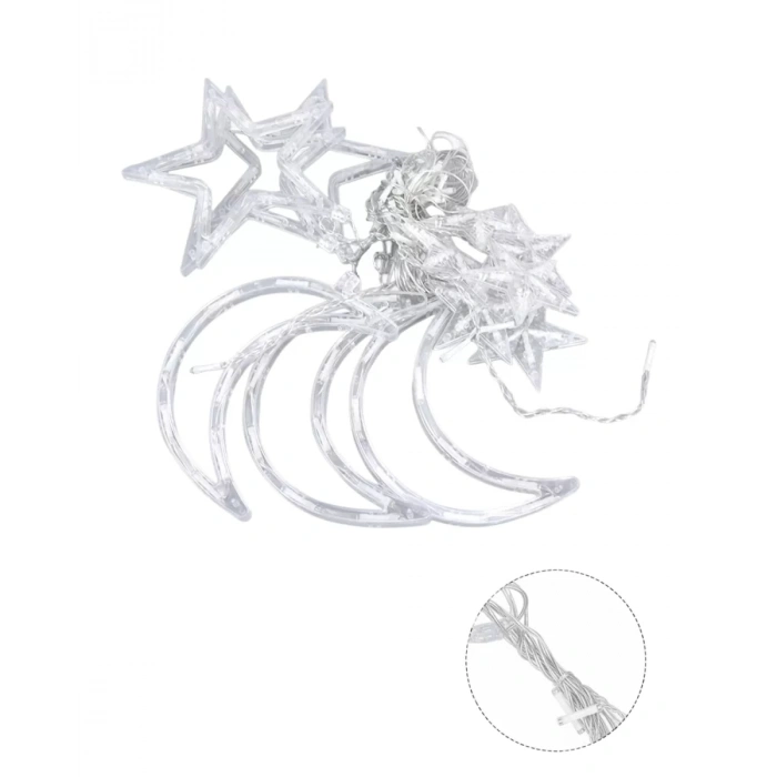 Nevamel® Büyük Ay Yıldız Ramazan Led Işık Dekoratif Işıklı Süs