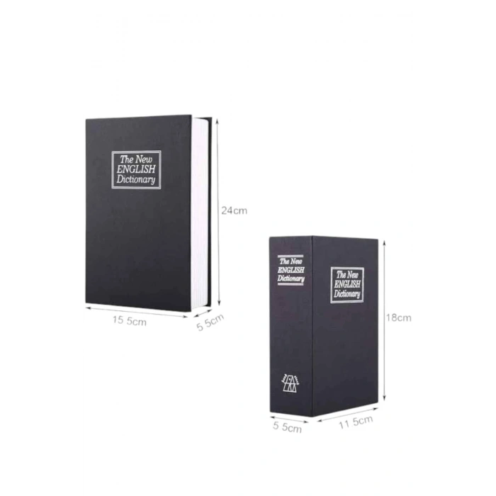 Nevamel Büyük Boy Anahtarlı Kitap Görünümlü Gizli Kasa Çelik Kasa Altın Kasası