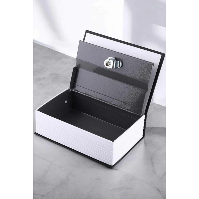 Nevamel Büyük Boy Anahtarlı Kitap Görünümlü Gizli Kasa Çelik Kasa Altın Kasası