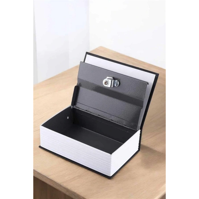 Nevamel Büyük Boy Anahtarlı Kitap Görünümlü Gizli Kasa Çelik Kasa Altın Kasası