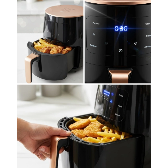 Nevamel® Büyük Kapasiteli Air Fryer Aile Boyu Pişirme ve Kolay Temizlik
