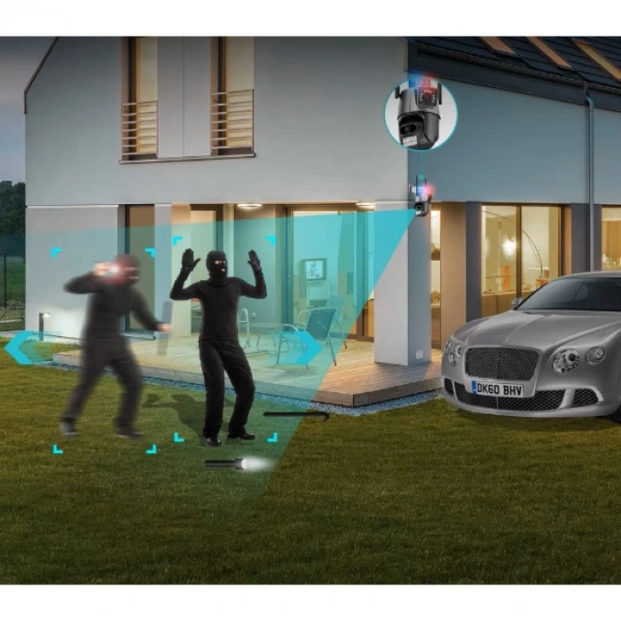 Nevamel Çakarlı Çift Lensli Dış Mekan Güvenlik Kamerası