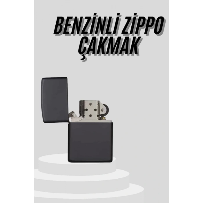 Nevamel® Zippo Çakmak Parlak Siyah Doldurulabilir Hedyelik Eşya Yeni Nesil