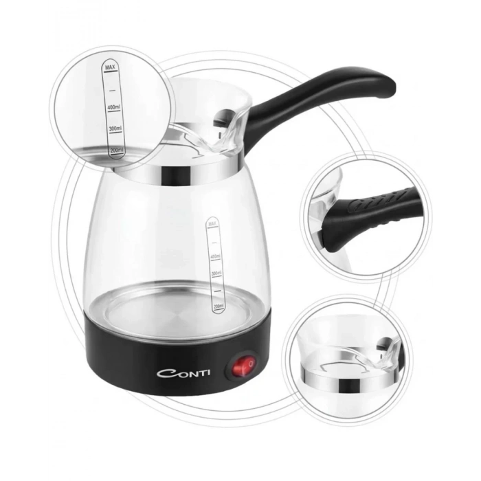 Nevamel® Cam Kahve Makinesi 650W 0.5 Litre 5 Fincan Kapasiteli Elektrikli Türk Kahvesi Makinesi