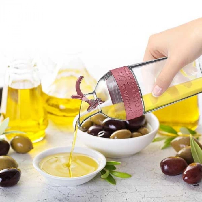 Nevamel® Cam Yağdanlık Fresh Ölçülü Yağ Şişesi Yağdanlık (1431)