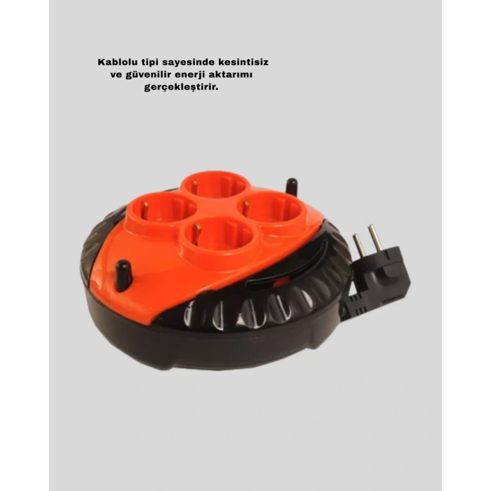Nevamel® CE Belgeli 3 Metre 4’lü Kablolu Priz Makara