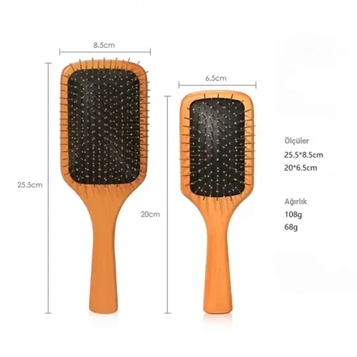 Nevamel Çelik İğne Uçlu Bambu Tarak 21 cm 12li Paket