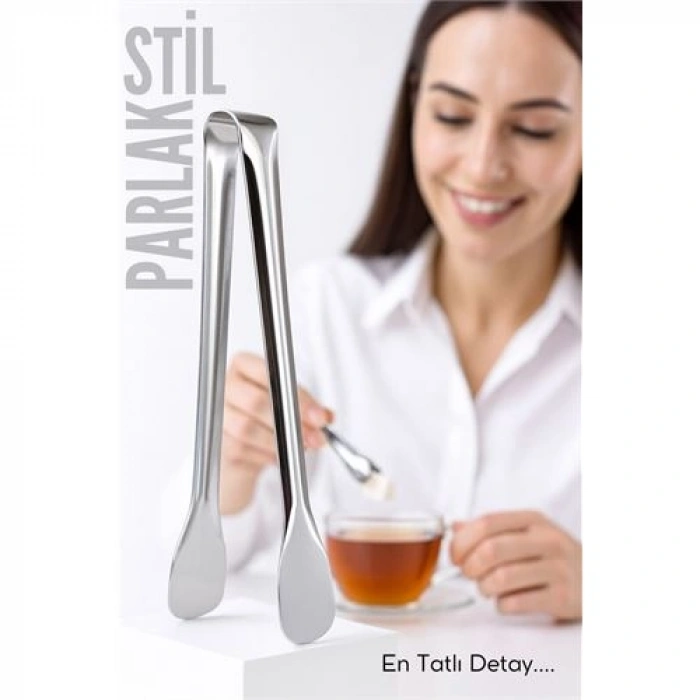 Nevamel® Çelik Şeker Maşası 13 CM | Buz Limon ve Küp Şeker Servis Maşası