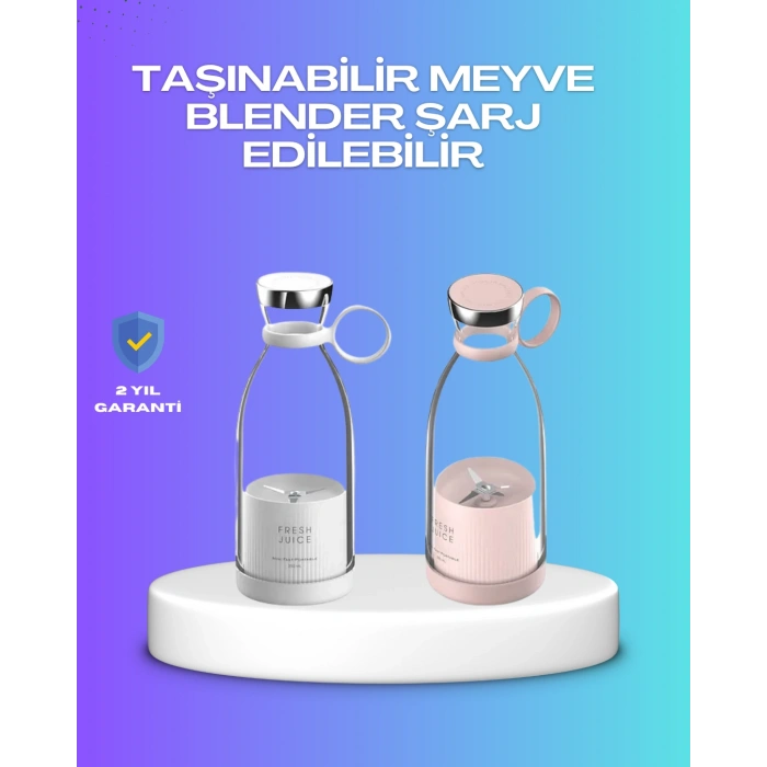 Nevamel Çevre Dostu Cam Gövdeli Kablosuz Smoothie Blender