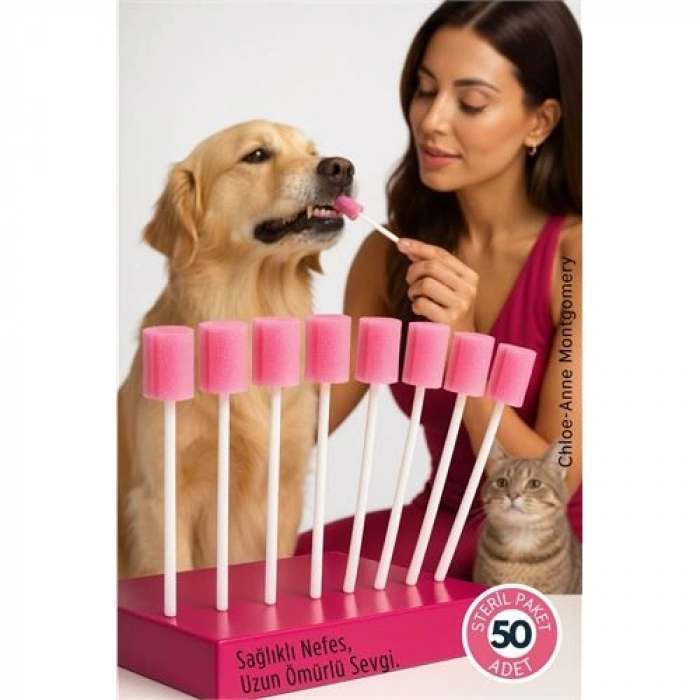 Nevamel® Chloe-Anne Serisi 50liKedi & Köpek Diş Temizleme ve Profesyonel Ağız Bakım Swabı
