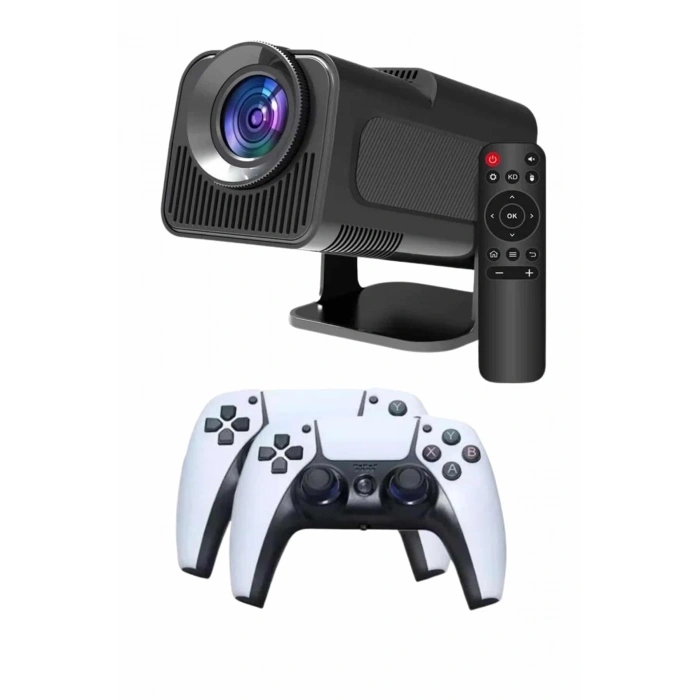 Nevamel Çift Kollu Game Box Projeksiyon Cihazı Kumandalı Android Tv Dahili Hoparlör
