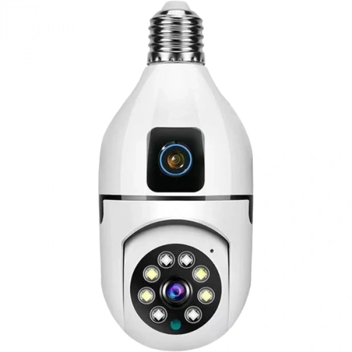 Nevamel Çift Lensli Duy Girişli Kablosuz Ampul Kamera