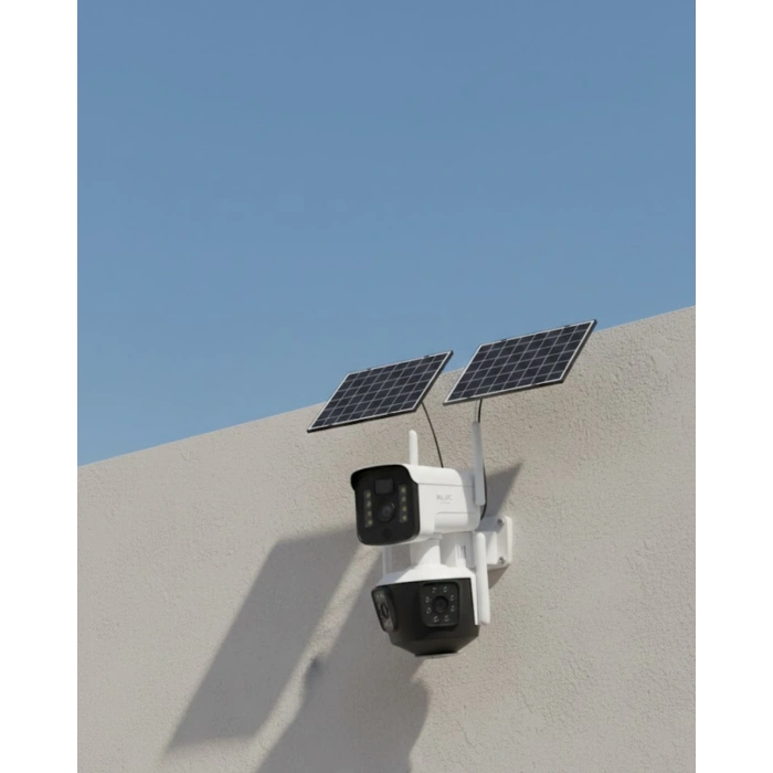 Nevamel® Çift Solar Panelli 4G Kablosuz IP Güvenlik Kamerası 9MP ve Hareket Takipli